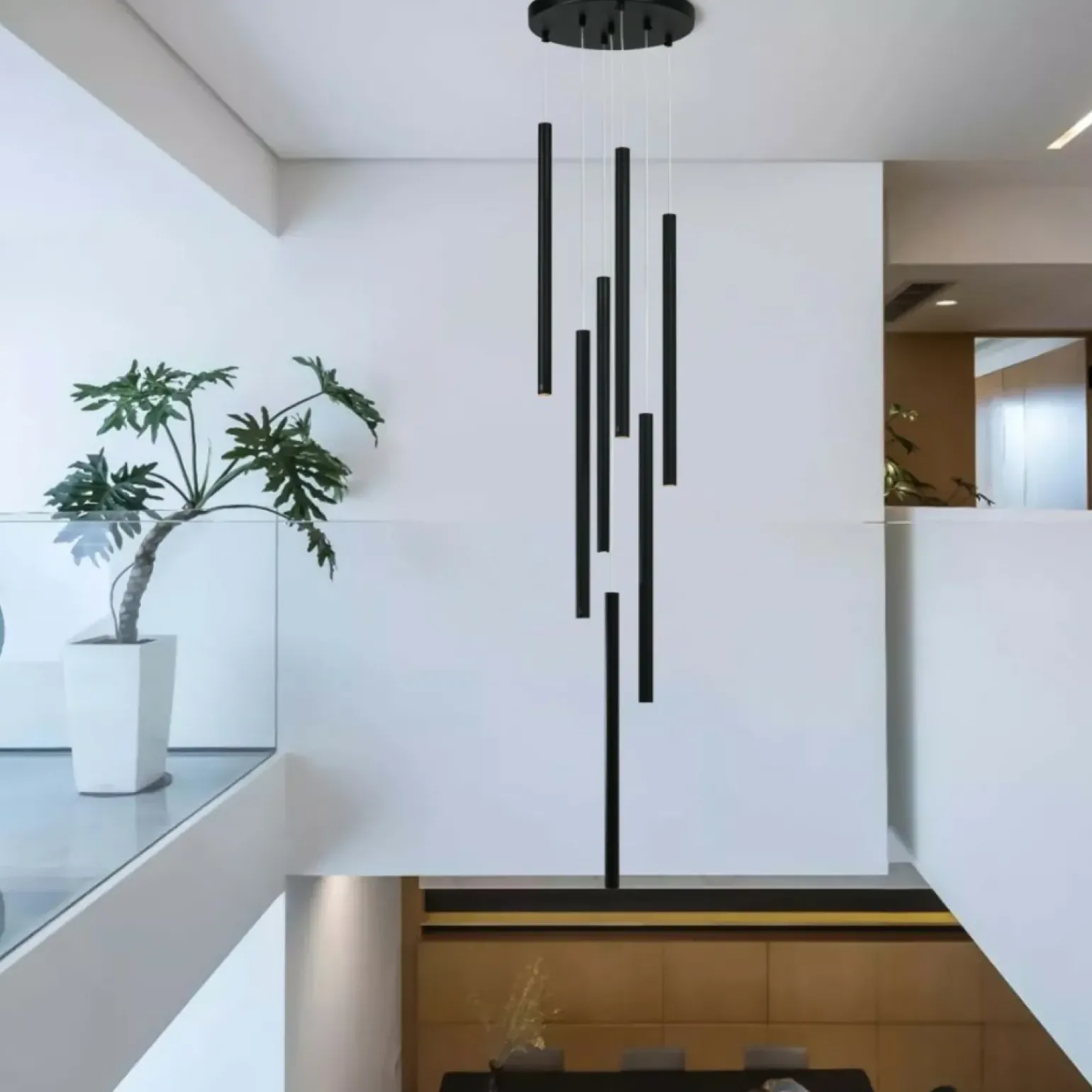 Cheap Nowoczesna lampa do stylowego salonu LP-894/7P BK z serii LUNGO | Kaja Żyrandole Nowoczesne