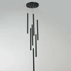 Cheap Nowoczesna lampa do stylowego salonu LP-894/7P BK z serii LUNGO | Kaja Żyrandole Nowoczesne