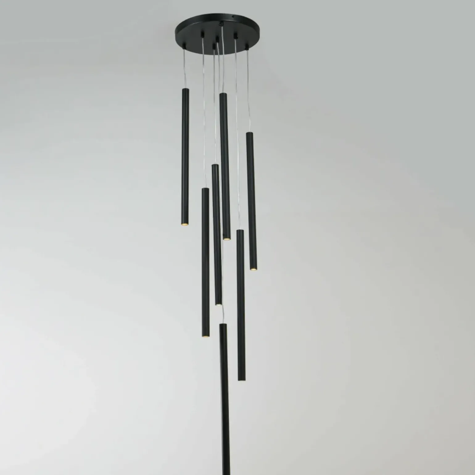 Cheap Nowoczesna lampa do stylowego salonu LP-894/7P BK z serii LUNGO | Kaja Żyrandole Nowoczesne