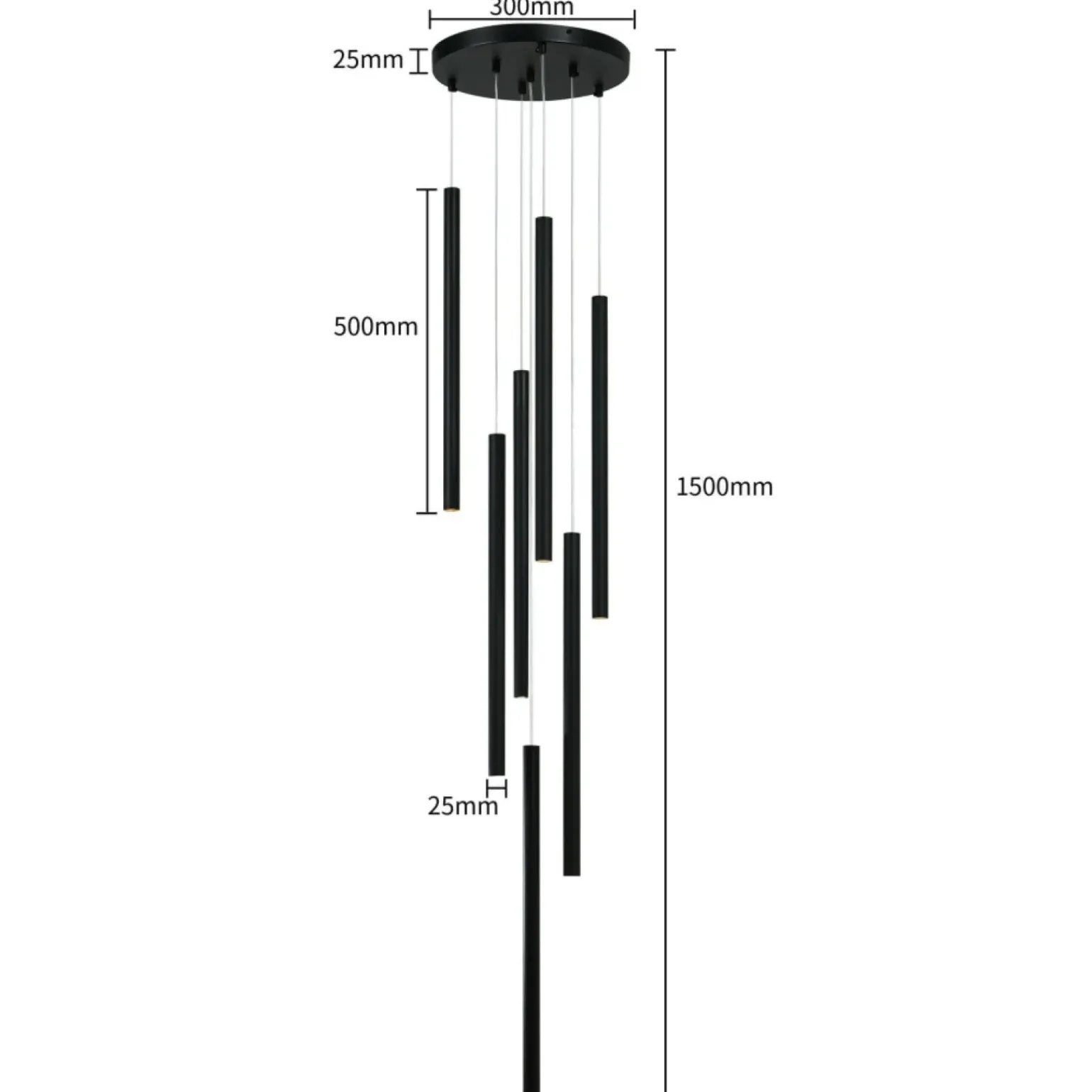 Cheap Nowoczesna lampa do stylowego salonu LP-894/7P BK z serii LUNGO | Kaja Żyrandole Nowoczesne