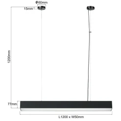Discount Nowoczesna lampa nad wyspę 120cm LP-1401/1P L BK SMART LUCI L | Kaja Żyrandole Nowoczesne