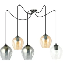 Discount Nowoczesna lampa pająk z kolorowymi kloszami 759/5 LEVEL | Kaja Żyrandole Nowoczesne