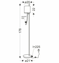 Sklep Kaja Nowoczesna lampa podłogowa, dwa światła 51-25395 ZETA | Kaja