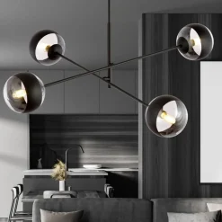 Sale Nowoczesna lampa sufitowa z kloszami 1168/4 LINEAR | Kaja Oświetlenie Żyrandole Nowoczesne