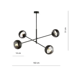 Sale Nowoczesna lampa sufitowa z kloszami 1168/4 LINEAR | Kaja Oświetlenie Żyrandole Nowoczesne