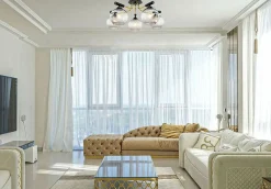 Sale Nowoczesna lampa sufitowa do salonu 2207/5 BL TR | Kaja Oświetlenie Żyrandole Nowoczesne