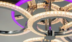 Hot Nowoczesna lampa sufitowa z pilotem w zestawie DRS2032 z serii RING Żyrandole Nowoczesne