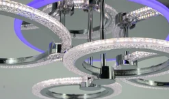 Hot Nowoczesna lampa sufitowa z pilotem w zestawie DRS2032 z serii RING Żyrandole Nowoczesne