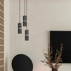 Flash Sale Nowoczesna lampa wisząca, czarno-srebrne tuby K-5247 z serii VESTA Żyrandole Nowoczesne