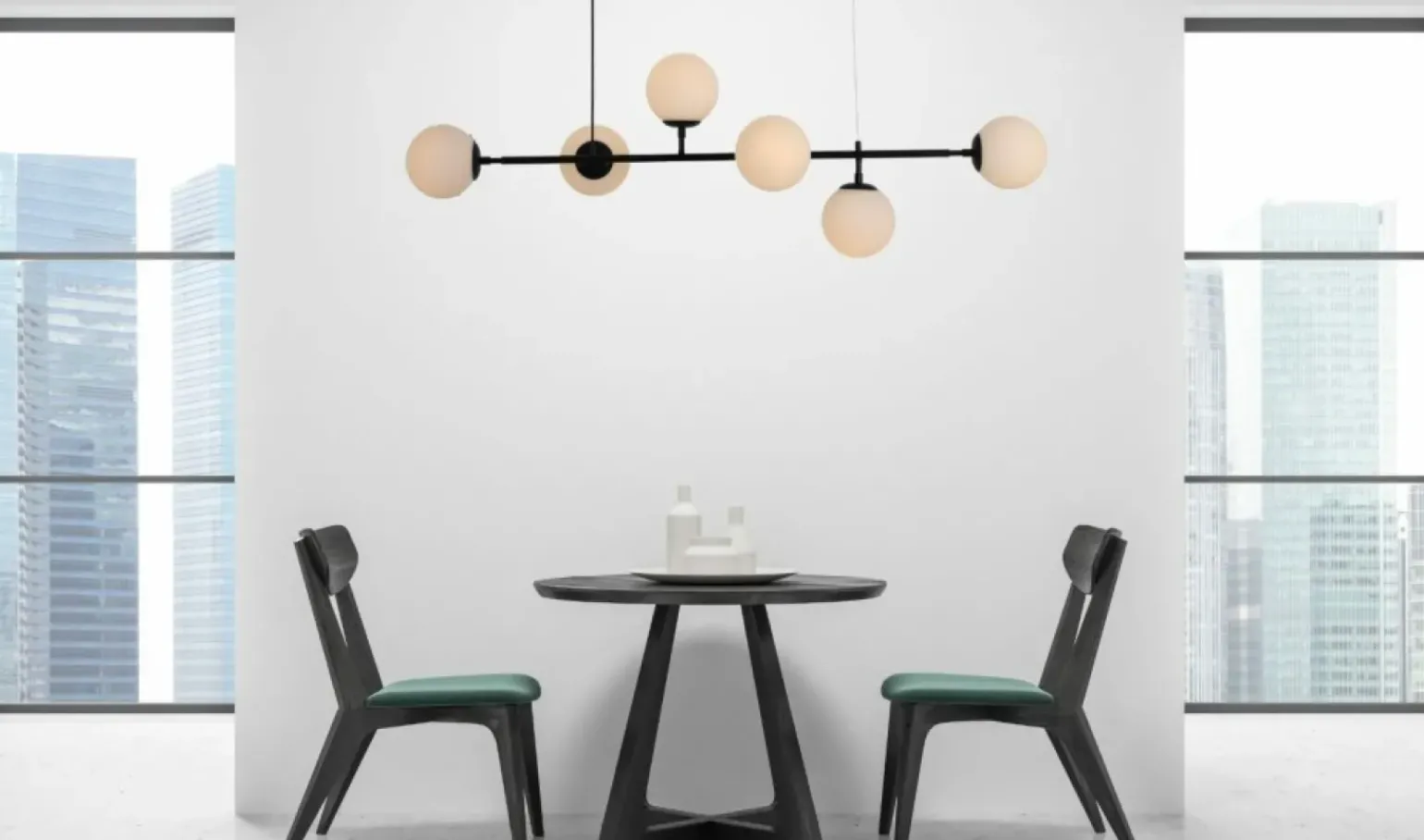 Cheap Nowoczesna lampa wisząca do jadalni LP-005/6P BK/WH z serii ALISA Żyrandole Nowoczesne