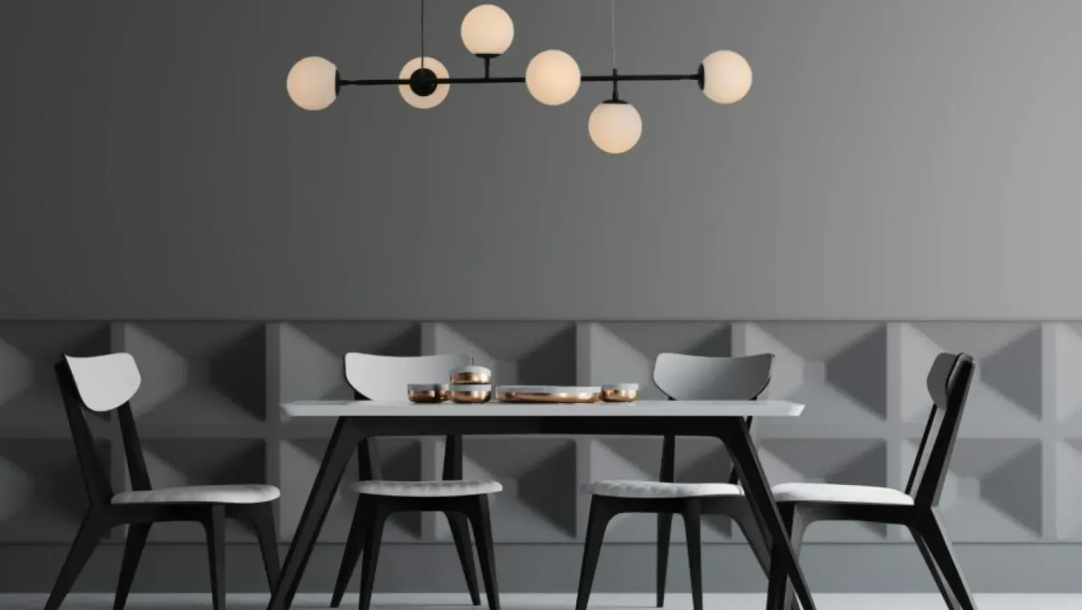 Cheap Nowoczesna lampa wisząca do jadalni LP-005/6P BK/WH z serii ALISA Żyrandole Nowoczesne