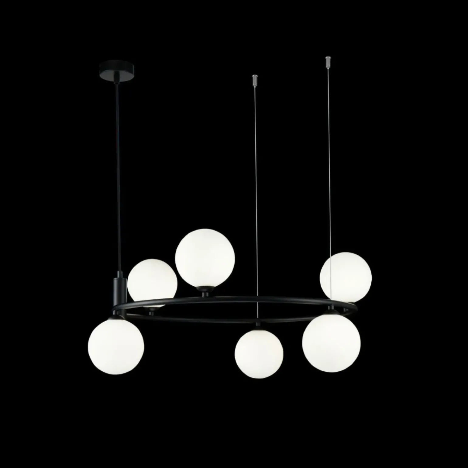 Store Nowoczesna lampa wisząca do kuchni MOD013PL-06B RING | Kaja Żyrandole Nowoczesne