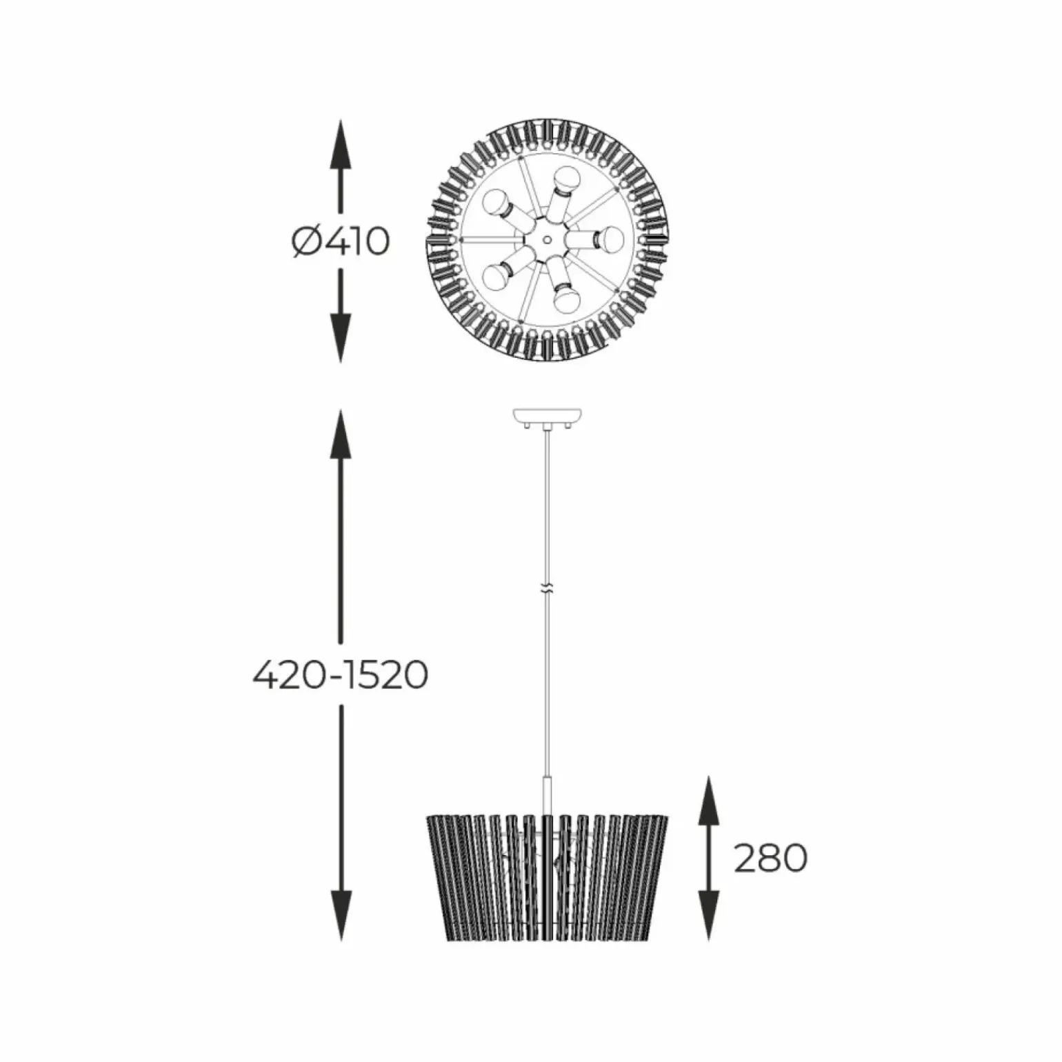 Shop Nowoczesna lampa wisząca do kuchni P0547-05H-F9AC BACH | Kaja Żyrandole Nowoczesne