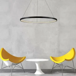 Online Nowoczesna lampa wisząca koło ⌀66cm LP-909/1P M BK CCT RING | Kaja Żyrandole Nowoczesne