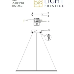 Online Nowoczesna lampa wisząca koło ⌀66cm LP-909/1P M BK CCT RING | Kaja Żyrandole Nowoczesne