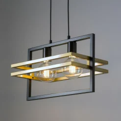 Store Nowoczesna lampa wisząca w kształcie ramki SIG 32389 - MERCI CZ/ZŁ Żyrandole Nowoczesne