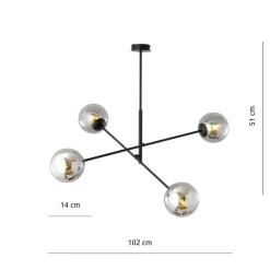 Best Nowoczesna lampa wisząca z grafitowymi kloszami 1167/4 LINEAR | Kaja Żyrandole Nowoczesne