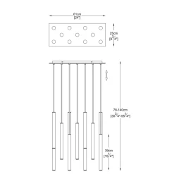 Best Nowoczesna, ledowa lampa z tubami P0461-11A-B5SC LOYA | Kaja Żyrandole Nowoczesne