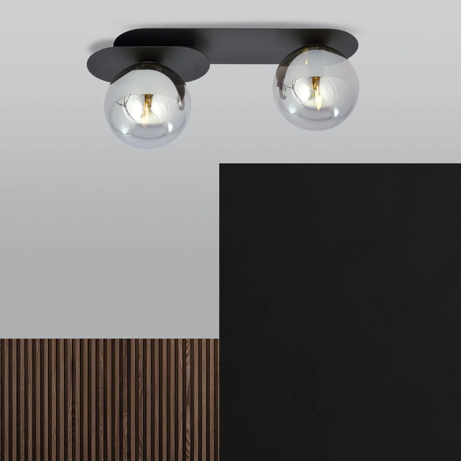 Sklep Kaja Nowoczesna listwa natynkowa z ciemnymi kloszami 1119/2 PLAZA | Kaja