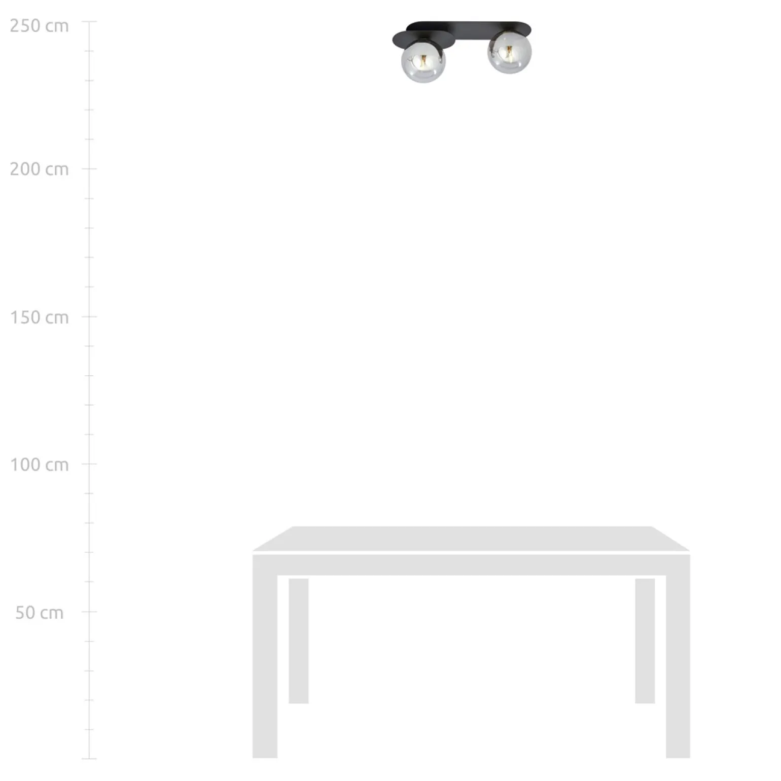 Sklep Kaja Nowoczesna listwa natynkowa z ciemnymi kloszami 1119/2 PLAZA | Kaja