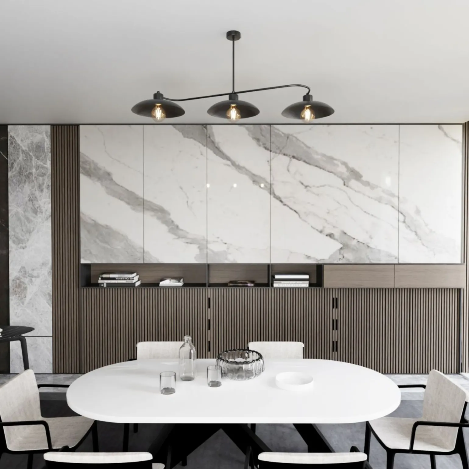 Sklep Kaja Nowoczesna, potrójna lampa do kuchni 1353/3 FOSTER 3 BLACK | Kaja