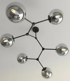 Best Sale Nowoczesna, szeroka lampa z ciemnymi kloszami 1134/6 SPACE | Kaja Żyrandole Nowoczesne