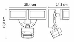 Sklep Kaja Nowoczesny kinkiet elewacyjny, wbudowany LED 6556-PIR z serii DUO | Kaja Oświetl