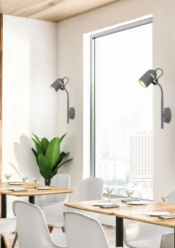 Sklep Kaja Nowoczesny kinkiet na wysięgniku 91-66527 GRAY | Kaja Oświetlenie