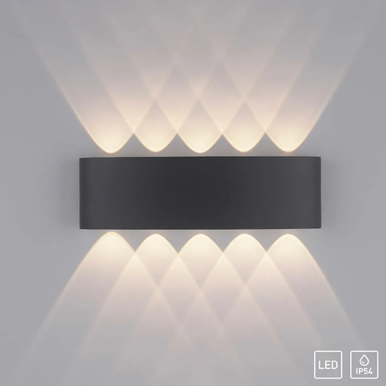 Sklep Kaja Nowoczesny kinkiet ogrodowy LED, góra-dół 9489-13 z serii CARLO | Kaja