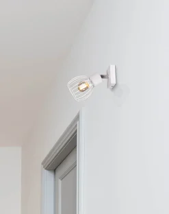 Sklep Kaja Nowoczesny kinkiet z drucianym kloszem K-4574 MIKA WHITE | Kaja