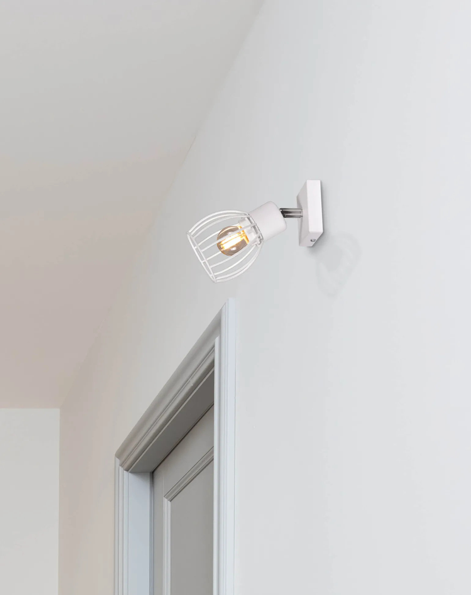 Sklep Kaja Nowoczesny kinkiet z drucianym kloszem K-4574 MIKA WHITE | Kaja