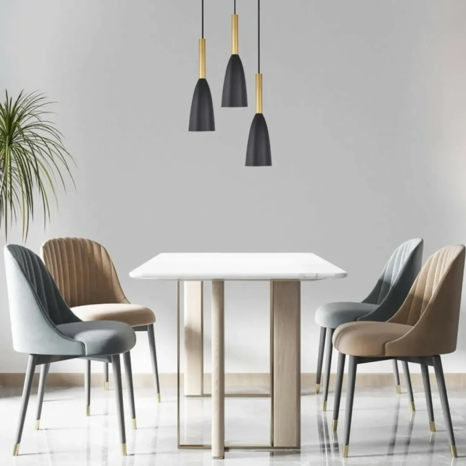 Outlet Nowoczesny żyrandol, kaskada tub LP-181/3P BK/GD SOLIN | Kaja Żyrandole Nowoczesne