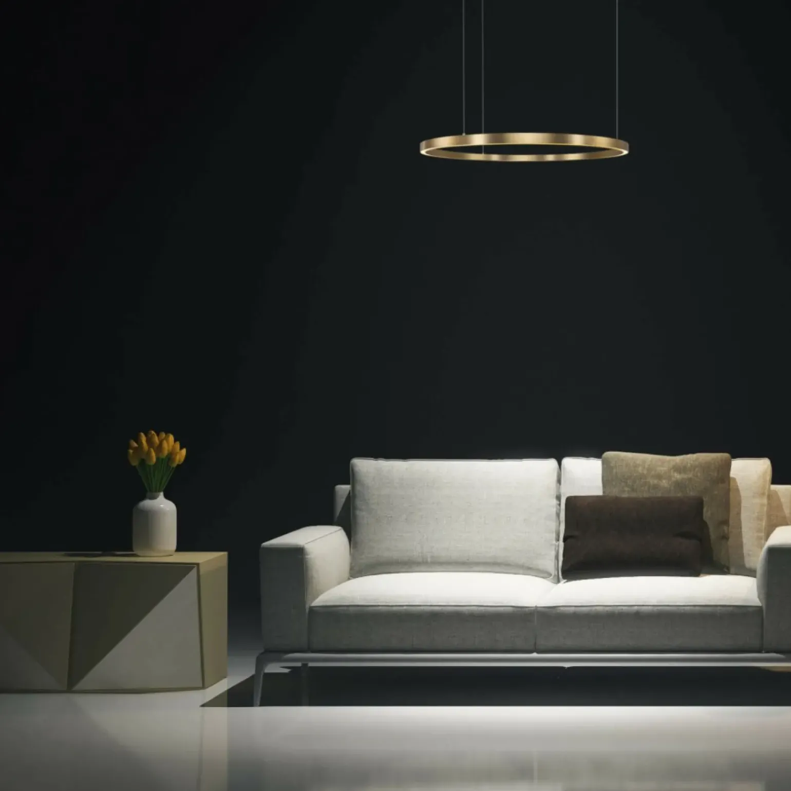 Hot Nowoczesny żyrandol LED do sypialni LP-033/1P S GD z serii MIDWAY Żyrandole Nowoczesne