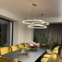 Hot Nowoczesny żyrandol LED do sypialni LP-033/1P S GD z serii MIDWAY Żyrandole Nowoczesne