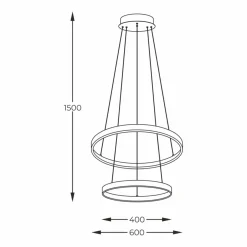 Shop Nowoczesny żyrandol LED, dwie obręcze 18140GD-2 BRENO | Kaja Żyrandole Nowoczesne