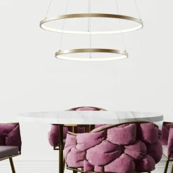 Shop Nowoczesny żyrandol LED, dwie obręcze 18140GD-2 BRENO | Kaja Żyrandole Nowoczesne