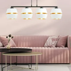 Best Nowoczesny żyrandol z czterema abażurami 1182/4 z serii PIANO | Kaja Żyrandole Nowoczesne