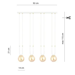 Discount Nowoczesny zwis do kuchni w stylu modern glamour 1117/4 GLAM | Kaja Żyrandole Nowoczesne