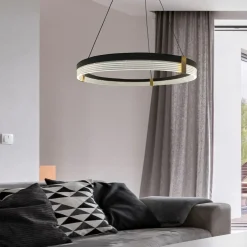 Cheap Obręcz LED ze złotymi elementami LP-0407/1P M BK TRIANGLE PLUM | Kaja Żyrandole Nowoczesne