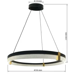 Cheap Obręcz LED ze złotymi elementami LP-0407/1P M BK TRIANGLE PLUM | Kaja Żyrandole Nowoczesne