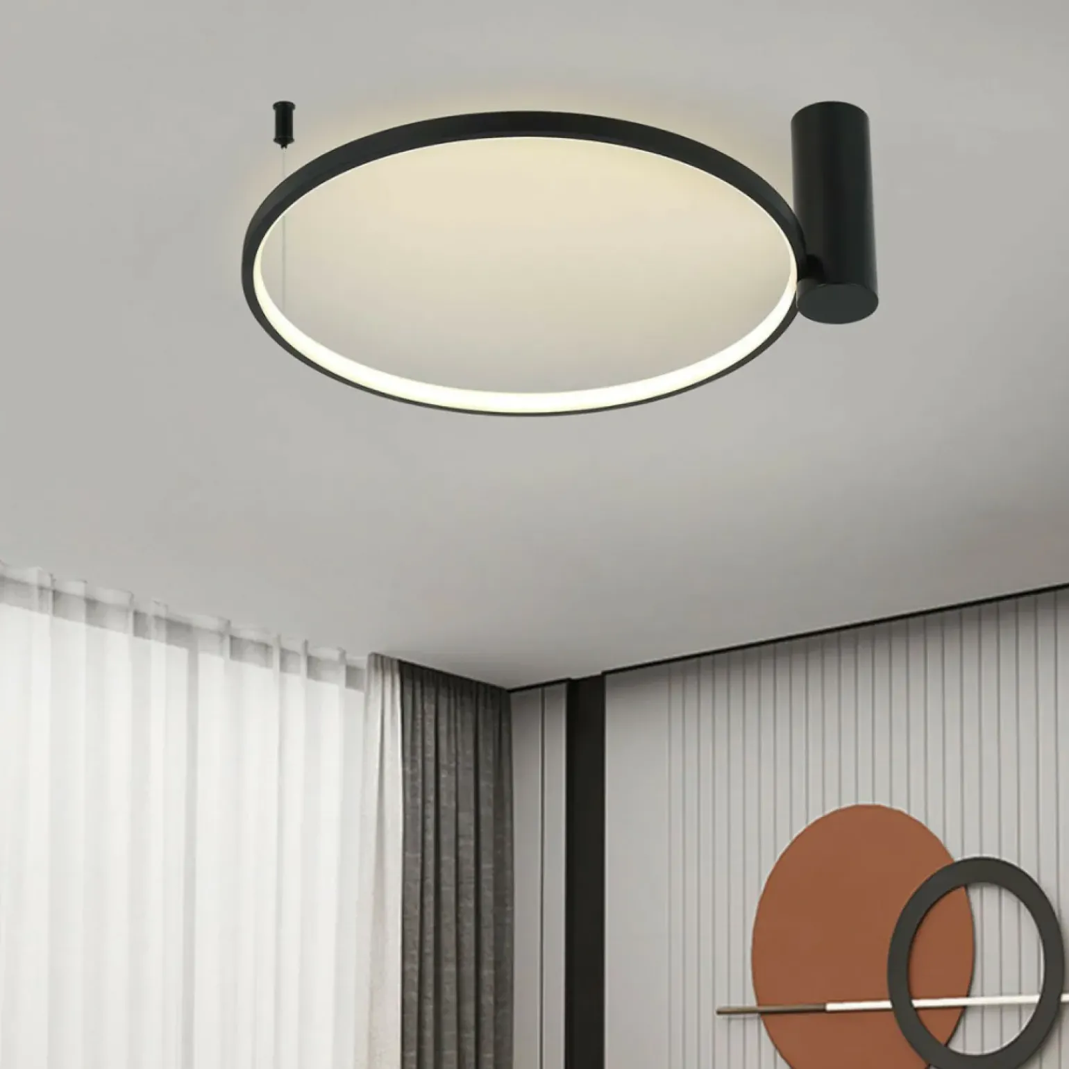 Shop Obręcz ze światłem LED 3000K ⌀60cm LP-909/1C S BK RING | Kaja Żyrandole Nowoczesne