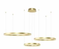 Best Obręcze LED szczotkowane złoto, pilot w zestawie AZ4976 HALO | Kaja Żyrandole Nowoczesne