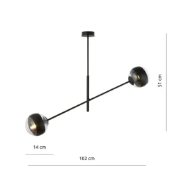 Discount Obrotowa lampa sufitowa, dwa klosze 1168/2 LINEAR | Kaja Oświetlenie Żyrandole Nowoczesne