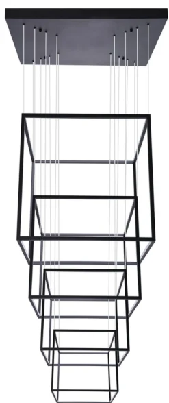 Store Ogromna lampa wisząca czarna LED AZ3139 OPERA | Kaja Oświetlenie Żyrandole Nowoczesne