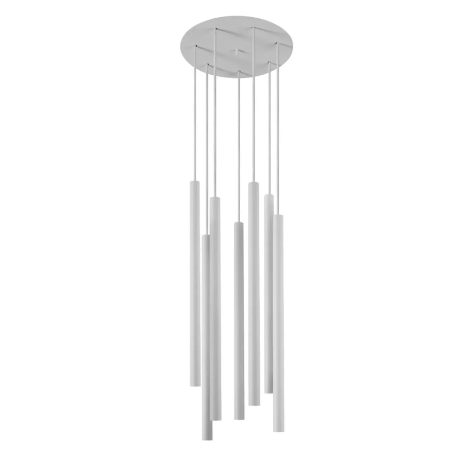 Store Okazała biała lampa wisząca z tubami na G9 8918 | Kaja Oświetlenie Żyrandole Nowoczesne