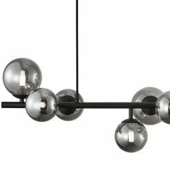 Store Okazała, czarna lampa wisząca nad stół w salonie ML0335 MILA | Kaja Żyrandole Nowoczesne