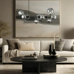 Store Okazała, czarna lampa wisząca nad stół w salonie ML0335 MILA | Kaja Żyrandole Nowoczesne