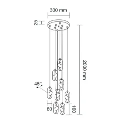 Best Sale Okazała lampa do oświetlenia klatki schodowej ANT 8539 FUROKU | Kaja Żyrandole Nowoczesne