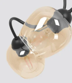 Best Okazała lampa sufitowa, pięć bursztynowych kloszy K-5191 z serii DIUNA Żyrandole Nowoczesne