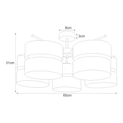 Sklep Kaja Okazała lampa sufitowa w kolorze czerni i złota K-5503 z serii MALAVI
